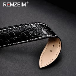 REMZEIM Universal Crocodile Pattern Soft Wrist Belt Bracelet Comfortable Genuine Leather Watch Strap 16/18/20/22mm Watch Band
