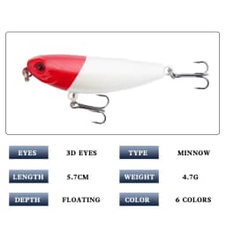 1pcs 57mm 4.7g Sparrow Pencil Surface Fishing Lure Wobblers Topwater Fishing Top Walkers The Best Bass Surface minnow hard bait