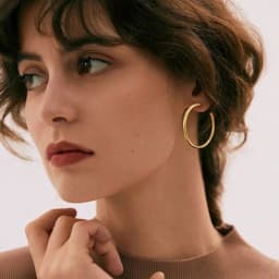 Dainty Twisted Stainless Steel Hoop Earrings for Women, Gold Color Plating Circle Round Ear Clip Accessory Mother's Day Gift