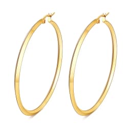 Dainty Twisted Stainless Steel Hoop Earrings for Women, Gold Color Plating Circle Round Ear Clip Accessory Mother's Day Gift
