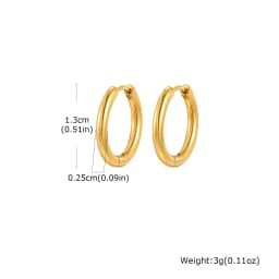 Dainty Twisted Stainless Steel Hoop Earrings for Women, Gold Color Plating Circle Round Ear Clip Accessory Mother's Day Gift