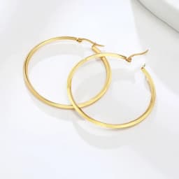 Dainty Twisted Stainless Steel Hoop Earrings for Women, Gold Color Plating Circle Round Ear Clip Accessory Mother's Day Gift