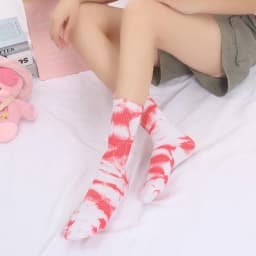 Autumn And Winter New Products Tie-dye Socks Women's Cotton Tube Socks Korean Personality Street Sports Style Basketball Socks