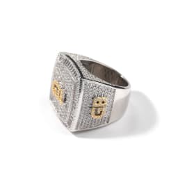 THE BLING KING Custom 1-9 Letters Ring Full Iced Out Cubic Zirconia Personalized Name Party Rings Men And Women Hiphop Jewelry