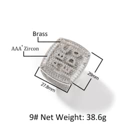 THE BLING KING Custom 1-9 Letters Ring Full Iced Out Cubic Zirconia Personalized Name Party Rings Men And Women Hiphop Jewelry