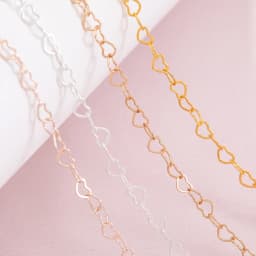 5Meters 1Meter 3mm Necklace Love Heart Chain Silver Gold Copper Link Chains Bracelet for Jewelry Making DIY Components Handmade