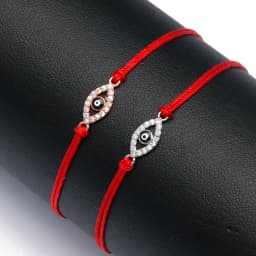 Cubic Zirconia 2021 New Fashion Rope Chain Hollow Out Turkish Evil Eye Women Charm Bracelet Adjustable Couple Bangle Party Gift