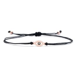 Cubic Zirconia 2021 New Fashion Rope Chain Hollow Out Turkish Evil Eye Women Charm Bracelet Adjustable Couple Bangle Party Gift