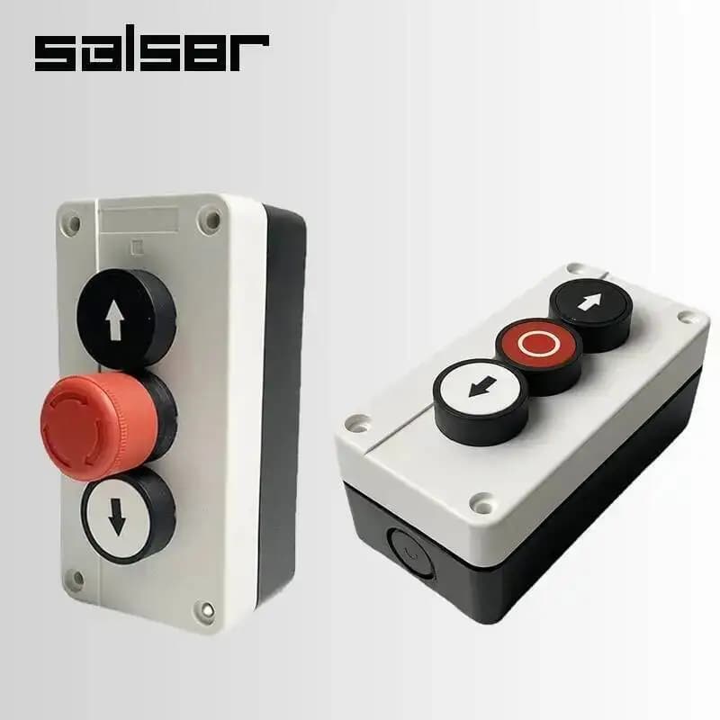Reset Momentary Waterproof 3 Position Spring Return Push Button Switch Control Station Box Up Down Arrow Stop