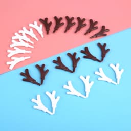 20pcs Branch Antlers Snowman Hand Mini Plastic DIY Christmas New Year Ornament Craft Elk Antler Buckhorn White/Brown Decoration