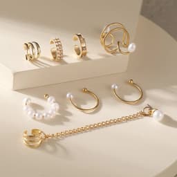 LATS Gold Color Leaves Ear Cuff Black Non-Piercing Ear Clip Earrings for Women Men Fake Cartilage Earring Cuff Jewelry Wholesale