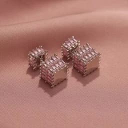 High-quality High-End Zircon Vintage Fashion Jewelry, Women Cubic Square Earrings Women's Light Luxury Style Earrings Girl Gifts
