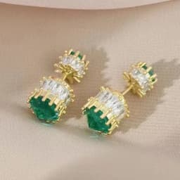 High-quality High-End Zircon Vintage Fashion Jewelry, Women Cubic Square Earrings Women's Light Luxury Style Earrings Girl Gifts