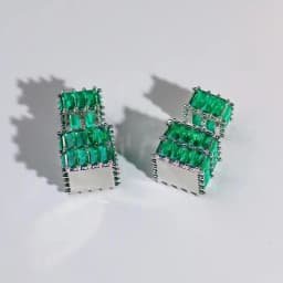 High-quality High-End Zircon Vintage Fashion Jewelry, Women Cubic Square Earrings Women's Light Luxury Style Earrings Girl Gifts