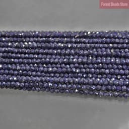 Natural Faceted Dark Blue SandStone Round Spacer Loose Beads for Bracelet Necklace Beads DIY Jewelry Making 15'' Strand 2mm/3mm