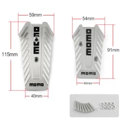AYJERY 3Pcs/Set MOMO Style Nero Car Racing Pedals Alu Universal Manual Brake Pedal Foot Pedal Non Slip Black Sport Racing Pedals
