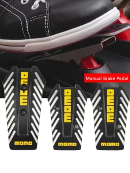 AYJERY 3Pcs/Set MOMO Style Nero Car Racing Pedals Alu Universal Manual Brake Pedal Foot Pedal Non Slip Black Sport Racing Pedals
