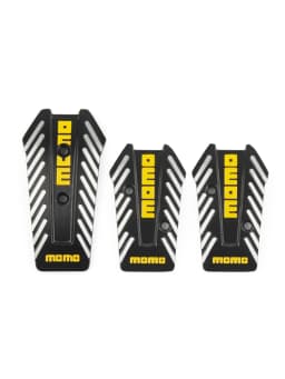 AYJERY 3Pcs/Set MOMO Style Nero Car Racing Pedals Alu Universal Manual Brake Pedal Foot Pedal Non Slip Black Sport Racing Pedals