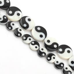 8/12mm Tai Chi Bagua Shell Beads Charm Pendant Black White Round Gossip Yin Yang Beads For Jewelry Making DIY Hairpin Gift