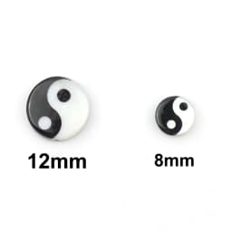 8/12mm Tai Chi Bagua Shell Beads Charm Pendant Black White Round Gossip Yin Yang Beads For Jewelry Making DIY Hairpin Gift