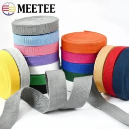 5Meters 20-50mm 1.3mm Thick Cotton Webbing Tapes Bags Strap Garment Ribbons Belt DIY Clothing Sewing Tape Bias Binding Accessory