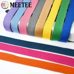 5Meters 20-50mm 1.3mm Thick Cotton Webbing Tapes Bags Strap Garment Ribbons Belt DIY Clothing Sewing Tape Bias Binding Accessory
