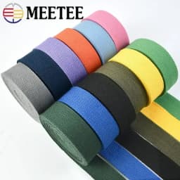 5Meters 20-50mm 1.3mm Thick Cotton Webbing Tapes Bags Strap Garment Ribbons Belt DIY Clothing Sewing Tape Bias Binding Accessory