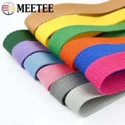 5Meters 20-50mm 1.3mm Thick Cotton Webbing Tapes Bags Strap Garment Ribbons Belt DIY Clothing Sewing Tape Bias Binding Accessory