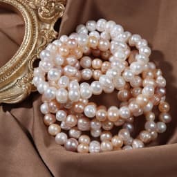 Elegant Natural Freshwater Pearl Bracelets for Women White Baroque Pearl Charm Elastic Bangle Fine Jewelry Wedding Party 8-9mm