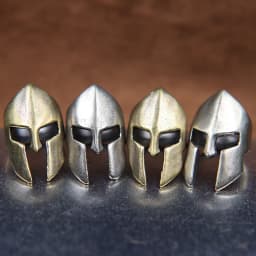 Retro Brass Spartan Warrior Helmet Knife Beads Lanyard Hangings Jewelry DIY Paracord EDC Outdoor Carabiner Pendants Accessories