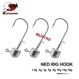 ESFISHING Pesca Ned Rig Hook Jig Head 1.5g 2g 3g 5g 6g 10g 14g 18g Mustad Hooks for Soft Lure Fishing