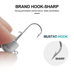 ESFISHING Pesca Ned Rig Hook Jig Head 1.5g 2g 3g 5g 6g 10g 14g 18g Mustad Hooks for Soft Lure Fishing
