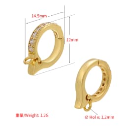 ZHUKOU NEW gold color round hooks for women DIY handmade necklace Jewelry hooks accessories supplies wholesale VK129