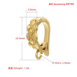 ZHUKOU NEW gold color round hooks for women DIY handmade necklace Jewelry hooks accessories supplies wholesale VK129