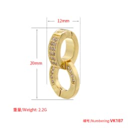 ZHUKOU NEW gold color round hooks for women DIY handmade necklace Jewelry hooks accessories supplies wholesale VK129