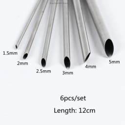 6pcs Stainless Steel Pottery Puncher Sculpture Modeling Full-circle Perforated Purple Sand Pot Making Tool Polymer Clay Tool