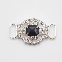LKERAN 10Pcs 20*34mm Fashion Crystal Buckles Rhinestone Bikini Connector Ribbon Clothing Buckle