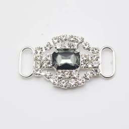 LKERAN 10Pcs 20*34mm Fashion Crystal Buckles Rhinestone Bikini Connector Ribbon Clothing Buckle