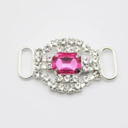 LKERAN 10Pcs 20*34mm Fashion Crystal Buckles Rhinestone Bikini Connector Ribbon Clothing Buckle