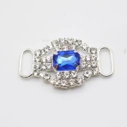 LKERAN 10Pcs 20*34mm Fashion Crystal Buckles Rhinestone Bikini Connector Ribbon Clothing Buckle