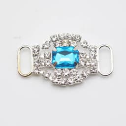 LKERAN 10Pcs 20*34mm Fashion Crystal Buckles Rhinestone Bikini Connector Ribbon Clothing Buckle