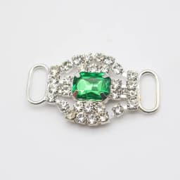 LKERAN 10Pcs 20*34mm Fashion Crystal Buckles Rhinestone Bikini Connector Ribbon Clothing Buckle
