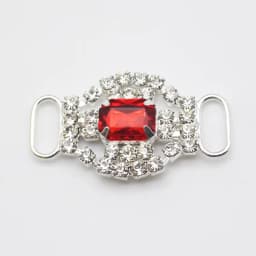 LKERAN 10Pcs 20*34mm Fashion Crystal Buckles Rhinestone Bikini Connector Ribbon Clothing Buckle