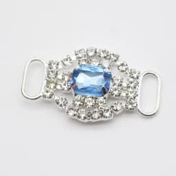 LKERAN 10Pcs 20*34mm Fashion Crystal Buckles Rhinestone Bikini Connector Ribbon Clothing Buckle