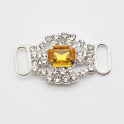 LKERAN 10Pcs 20*34mm Fashion Crystal Buckles Rhinestone Bikini Connector Ribbon Clothing Buckle