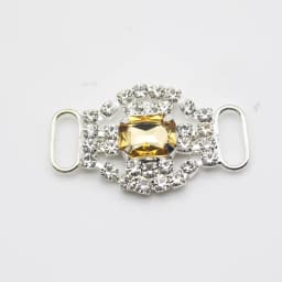 LKERAN 10Pcs 20*34mm Fashion Crystal Buckles Rhinestone Bikini Connector Ribbon Clothing Buckle