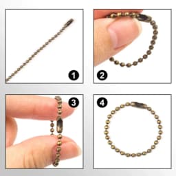 50pcs Rhodium Round Ball Bead Chains 12cm 15cm Length Dog Tag Bulk Chains With Connector For DIY Pendant Jewelry Findings