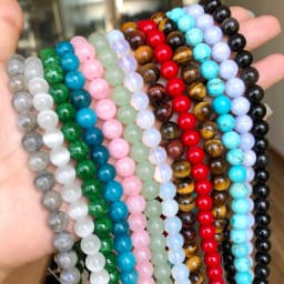 Natural Stone Beads 4-12mm Lava Rose Quartz Tiger Eye Turquoise Labradorite Round Beads for Jewelry Making Diy Bracelet 15inch