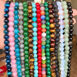 Natural Stone Beads 4-12mm Lava Rose Quartz Tiger Eye Turquoise Labradorite Round Beads for Jewelry Making Diy Bracelet 15inch