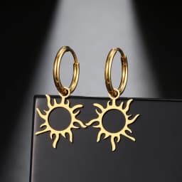 Stainless Steel Earrings New Sun Totem Plated Hoops Earrings 2022 Trend Charm Earrings For Women Jewelry Party Best Gifts